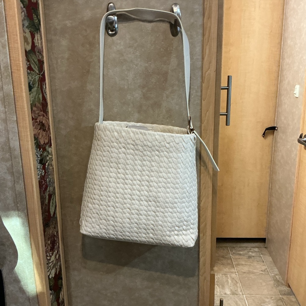 a new day Cream Woven Shoulder Bag